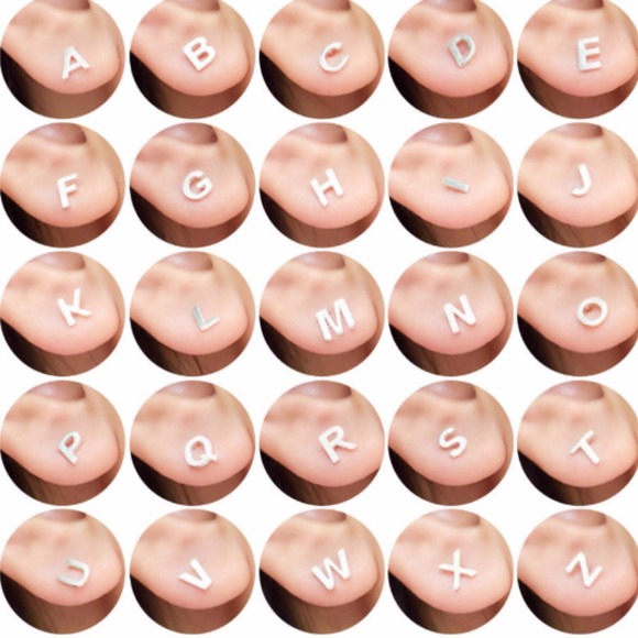 Sterling Silver Alphabet Earrings ABC Stud Earrings - Picture 5 of 5